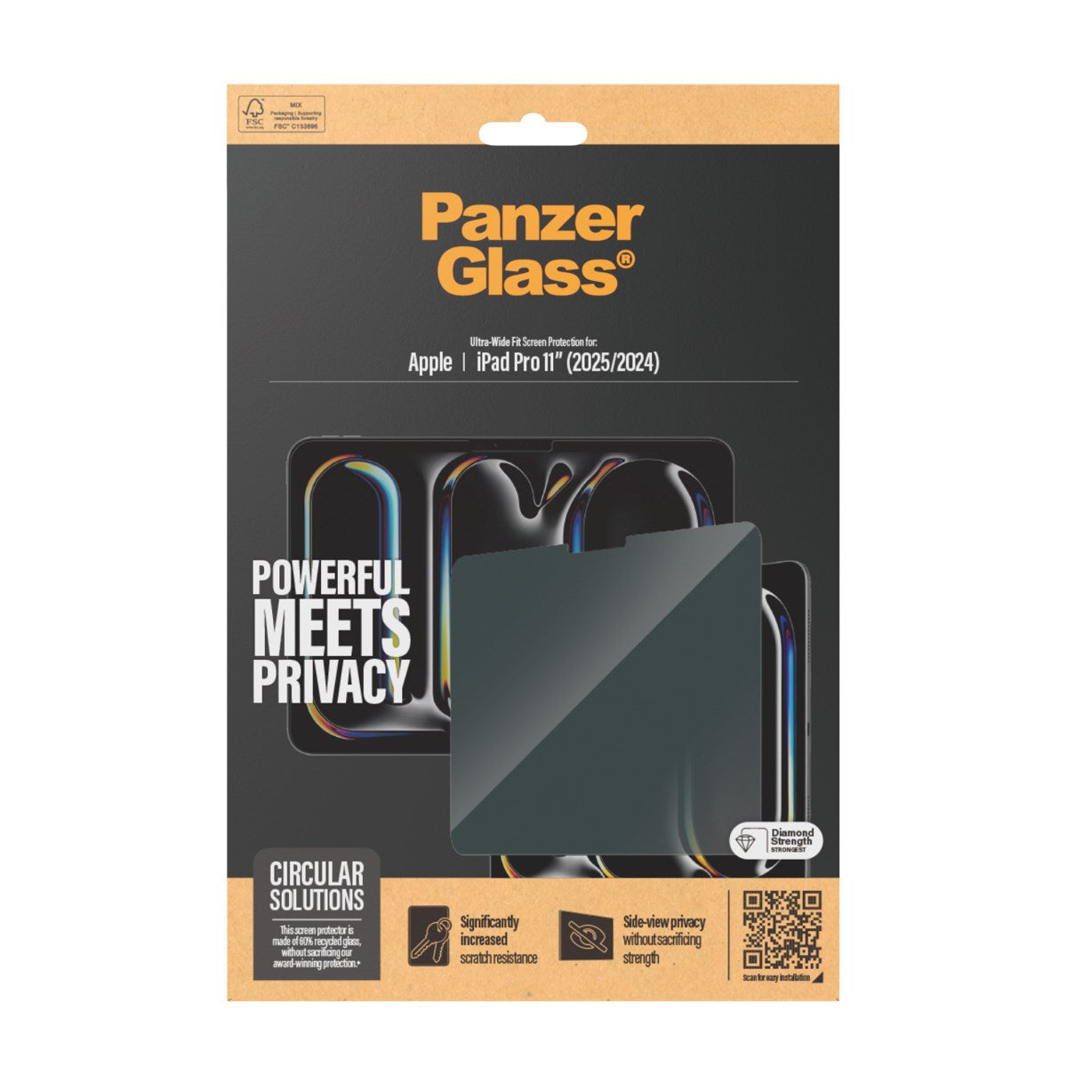 PanzerGlass® Privacy Screen Protector PanzerGlass® iPad Pro 11'' (2024-2025) | Ultra-Wide Fit